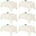 6 Pack Ivory Tablecloths 70x108 Inch for 6 Foot Rectangle Tables in 70x108 Inch in Ivory