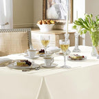 6 Pack Ivory Tablecloths 90x132 Inch for 6 Foot Rectangle Tables in 90x132 Inch in Ivory, alternate view 2