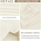 6 Pack Ivory Tablecloths 90x132 Inch for 6 Foot Rectangle Tables in 90x132 Inch in Ivory, alternate view 7