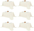 6 Pack Ivory Tablecloths 90x156 Inch for 8 Foot Rectangle Tables in 90x156 Inch in Ivory