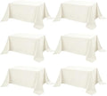6-Pack Ivory Tablecloths for Rectangle Tables, 90 x 156 Inches in 90 x 156 Inches in Ivory