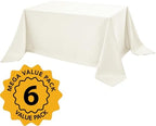 6-Pack Ivory Tablecloths for Rectangle Tables, 90 x 156 Inches in 90 x 156 Inches in Ivory, alternate view 2