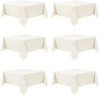 6-Pack Ivory Tablecloths for Square Tables, 70 x 70 Inches in 70 x 70 Inches