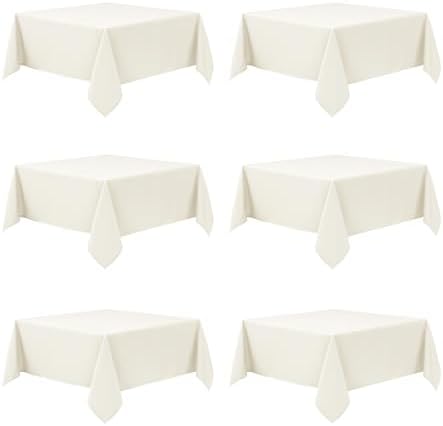 6-Pack Ivory Tablecloths for Square Tables, 70 x 70 Inches in 70 x 70 Inches
