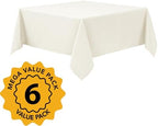 6-Pack Ivory Tablecloths for Square Tables, 70 x 70 Inches in 70 x 70 Inches, alternate view 2