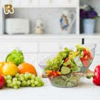6 Pack Large Plastic Bowls - Premium Clear bowls - Plastic Serving Bowls Heavy Duty For Weddings Catering, alternate view 2