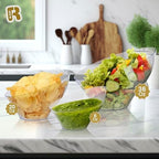 6 Pack Large Plastic Bowls - Premium Clear bowls - Plastic Serving Bowls Heavy Duty For Weddings Catering, alternate view 5