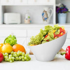 6 Pack Large Plastic Bowls - Premium White bowls - Plastic Serving Bowls Heavy Duty For Weddings Catering, alternate view 2