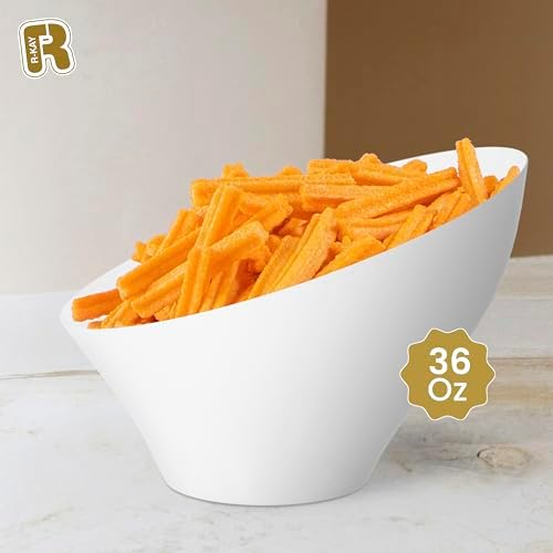 6 Pack Large Plastic Bowls - Premium White bowls - Plastic Serving Bowls Heavy Duty For Weddings Catering, alternate view 4