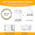 6 Pack LED Fairy Lights Battery Operated 20FT 60 LEDs Silver Wire String Lights Twinkle Lights Starry Fairy, alternate view 2