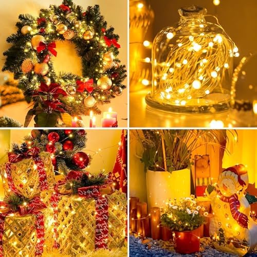 6 Pack LED Fairy Lights Battery Operated 20FT 60 LEDs Silver Wire String Lights Twinkle Lights Starry Fairy, alternate view 4