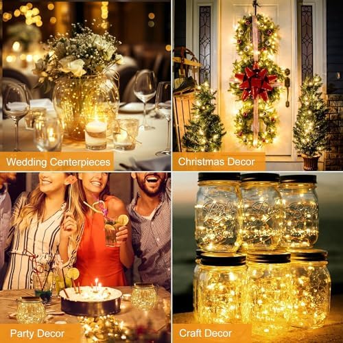 6 Pack LED Fairy Lights Battery Operated 20FT 60 LEDs Silver Wire String Lights Twinkle Lights Starry Fairy, alternate view 6