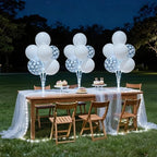 6 Pack Light Up Balloon Centerpieces for Table, Pump Included in 12 inches in White, alternate view 6