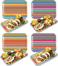 6 Pack Mexican Melamine Serving Trays, 13 x 10 in Aztec Platters in 13 x 10 inch in Multicolor