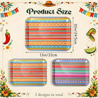 6 Pack Mexican Melamine Serving Trays, 13 x 10 in Aztec Platters in 13 x 10 inch in Multicolor, alternate view 3