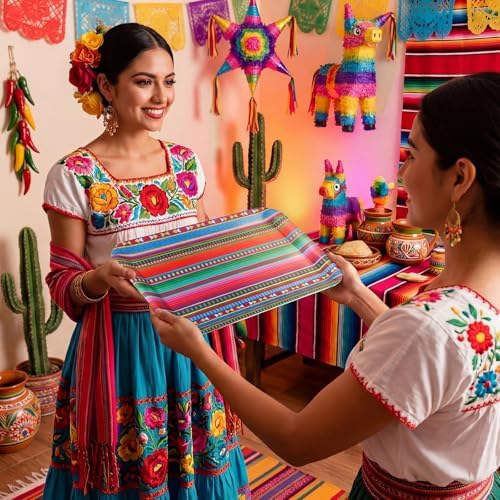 6 Pack Mexican Melamine Serving Trays, 13 x 10 in Aztec Platters in 13 x 10 inch in Multicolor, alternate view 6