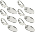 6 Pack Mini Appetizer Plates, Stainless Steel Tasting Spoons in Silver