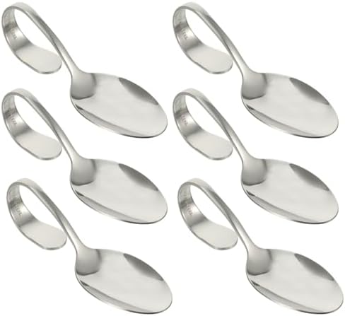 6 Pack Mini Appetizer Plates, Stainless Steel Tasting Spoons in Silver