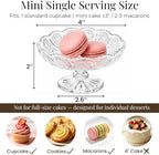 6 Pack Mini Glass Cake Plate, 4'' Single Cupcake Stand in Clear, alternate view 3