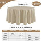 6 Pack Nature Tablecloths 120 Inch Round for 48"-96" Tables in Nature, alternate view 5