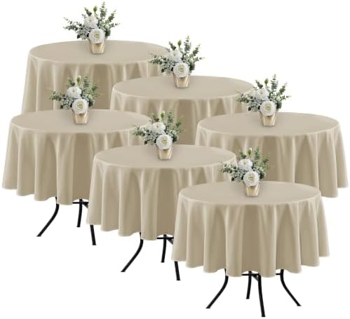6 Pack Nature Tablecloths 70 Inch Round for 36"-48" Tables in Nature