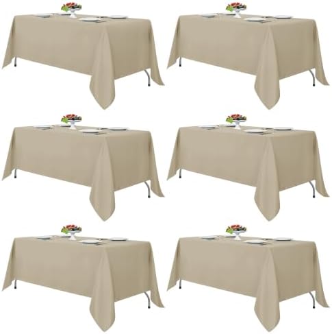 6 Pack Nature Tablecloths 70x108 Inch for 6 Foot Rectangle Tables in 70x108 Inch in Nature