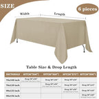 6 Pack Nature Tablecloths 70x108 Inch for 6 Foot Rectangle Tables in 70x108 Inch in Nature, alternate view 5