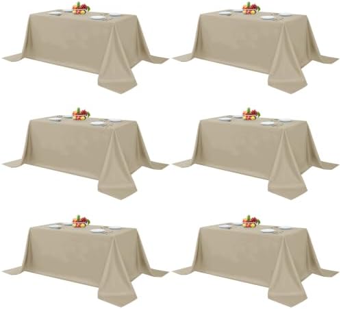 6 Pack Nature Tablecloths 90x156 Inch for 8 Foot Rectangle Tables in 90x156 Inch in Nature