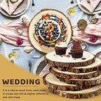 6 Pack Nature Unfinished Round Wood Slices, 7-8 Inches Wooden Circle, Large Wood Slabs for Weddings Centerpieces, alternate