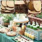 6 Pack Nature Unfinished Round Wood Slices, 7-8 Inches Wooden Circle, Large Wood Slabs for Weddings Centerpieces, alternate