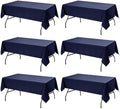 6-Pack Navy Blue Tablecloths for Rectangle Tables, 60 x 102 Inches in 60 x 102 Inches in Navy Blue