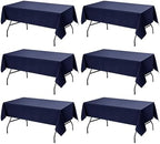 6-Pack Navy Blue Tablecloths for Rectangle Tables, 60 x 102 Inches in 60 x 102 Inches in Navy Blue
