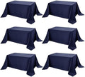 6-Pack Navy Blue Tablecloths for Rectangle Tables, 90 x 132 Inches in 90 x 132 Inches