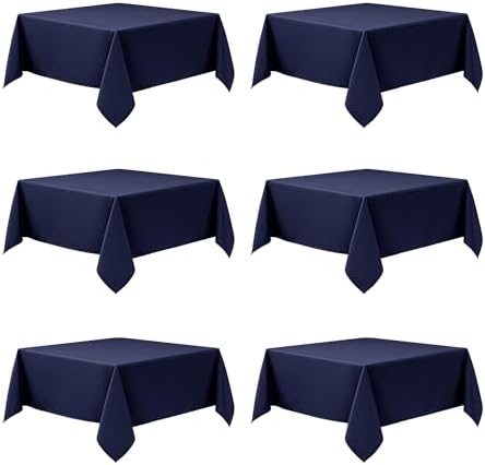 6-Pack Navy Blue Tablecloths for Square Tables, 54 x 54 Inches in 54 x 54 Inches