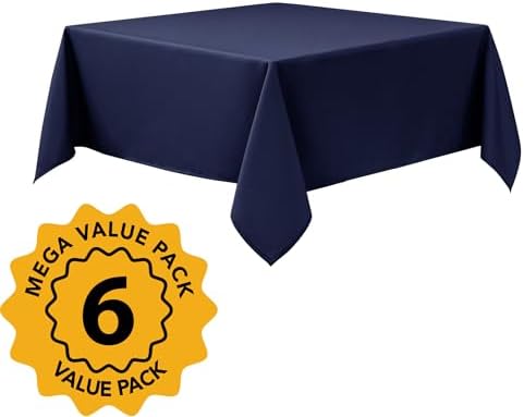 6-Pack Navy Blue Tablecloths for Square Tables, 54 x 54 Inches in 54 x 54 Inches, alternate view 2