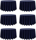 6-Pack Navy Round Tablecloths, 108 in, for 4-5 Ft Round Tables