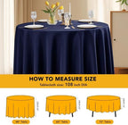 6-Pack Navy Round Tablecloths, 108 in, for 4-5 Ft Round Tables, alternate view 6