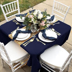 6 Pack Navy Square Tablecloths 70x70 Inch for 2-4 Ft Tables in 70x70 Inch in Navy, alternate view 7
