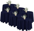 6 Pack Navy Tablecloths 120 Inch Round for 48"-96" Tables in Navy