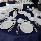6 Pack Navy Tablecloths 120 Inch Round for 48"-96" Tables in Navy, alternate view 2