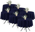 6 Pack Navy Tablecloths 70 Inch Round for 36"-48" Tables in Navy