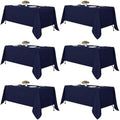 6 Pack Navy Tablecloths 70x120 Inch for 6-8 Ft Rectangle Tables in 70x120 Inch in Navy