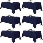 6 Pack Navy Tablecloths 70x120 Inch for 6-8 Ft Rectangle Tables in 70x120 Inch in Navy