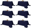 6 Pack Navy Tablecloths 90x156 Inch for 8 Foot Rectangle Tables in 90x156 Inch in Navy