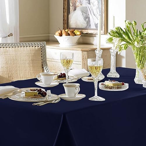6 Pack Navy Tablecloths 90x156 Inch for 8 Foot Rectangle Tables in 90x156 Inch in Navy, alternate view 2