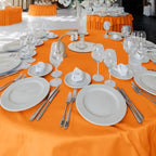 6 Pack Orange Tablecloths 70 Inch Round for 36"-48" Tables in Orange, alternate view 2