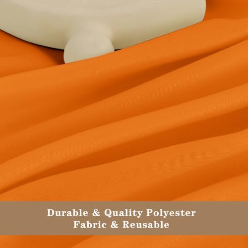 6 Pack Orange Tablecloths 70 Inch Round for 36"-48" Tables in Orange, alternate view 3