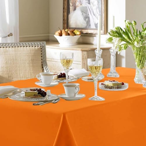 6 Pack Orange Tablecloths 70x108 Inch for 6 Foot Rectangle Tables in 70x108 Inch in Orange, alternate view 2