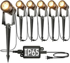 6 Pack Outdoor Landscape Lights with Transformer, LED Spotlights