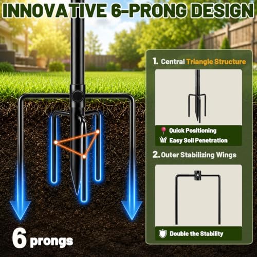 6 Pack Outdoor String Light Poles 10 ft with Detachable Side Crossbars, alternate view 2